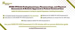 NURS FPX 4015 Assessment 4 Caring for Special Population Teaching Presentation